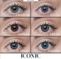 Preview: ICONIC 'Lolite' grau/blau farbige Kontaktlinse für 3 Monate / 1x Paar/ 2 Stk. Linsen